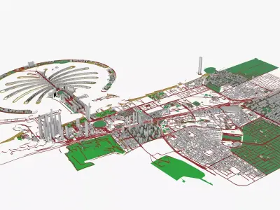 Dubai airport Low-poly 3D model