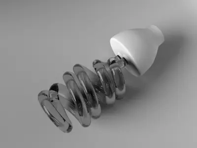 Twisted Light Bulb Low-poly 3D model