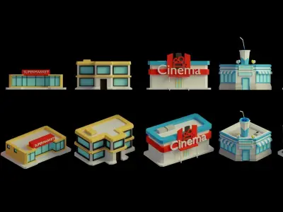 LowPolyCity city Low-poly 3D model