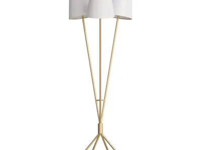 Renwick aged brass floor lamp 3D model