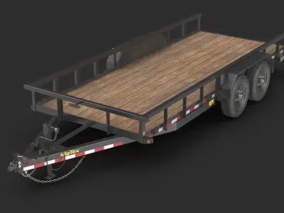  BigTex 14PI Utility Trailer 3D Model 