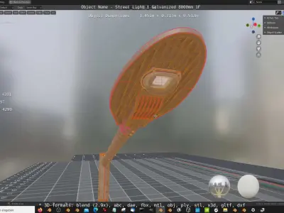 Street Light 1 Galvanized 8000mm 1F Low-poly 3D model