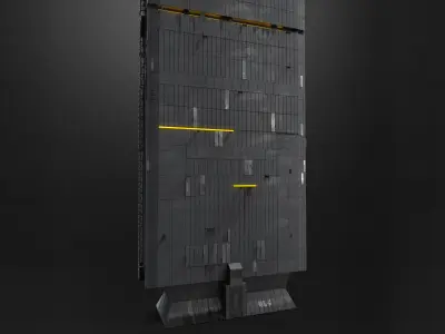 Scifi brutalist building 3D model