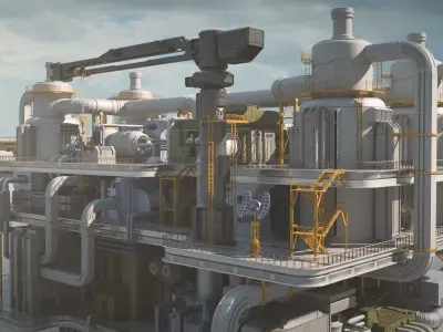 Sci-fi OilRig 3D model