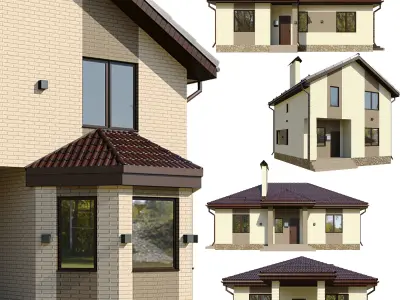 Collection of cottage village 3D model