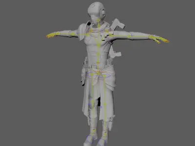 Police Captain sci-fi cyberpunk 3D character model 3D model