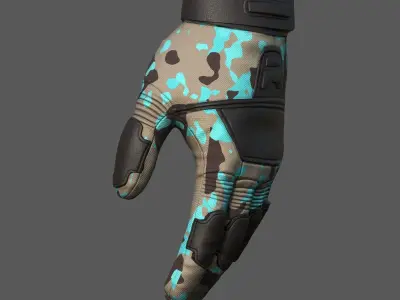 Gloves military combat protection pollution fantasy scifi cloth  Low-poly 3D model