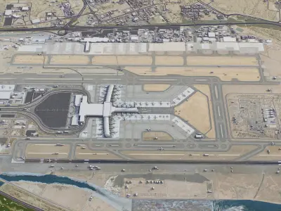 Muscat Airport Low-poly 3D model