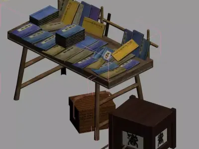 City Street - Book Stall 3D model