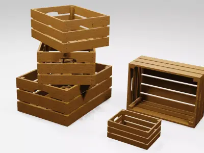 Wood Boxes  3D model