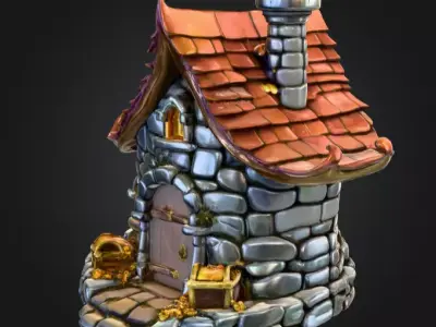 Haven of Gold and Secrets House Low-poly 3D model