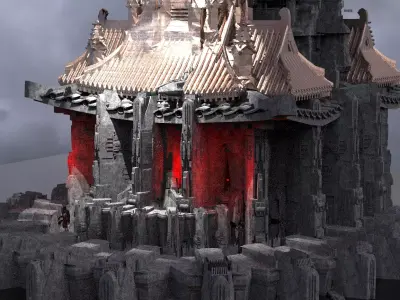 Sci-Fi dark Cyberpunk Shogun Kit bash 3D model