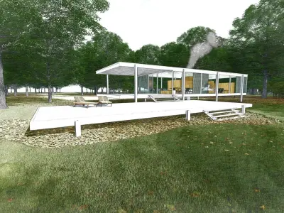 The Farnsworth House by Ludwig Mies van der Rohe 3D model