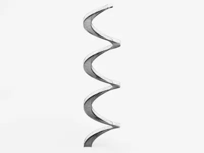 Spiral Staircase V5 - Modern Interior Stairs Low-poly 3D model