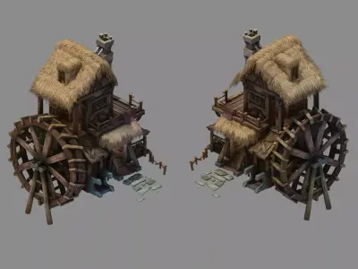 Newcomer Farm - Waterwheel 03 3D model