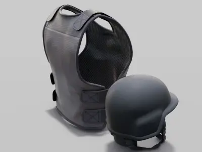  Armor Suit with Helmet 3D Model Low-poly 3D model