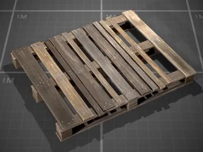 Wooden Pallets Low-poly 3D model