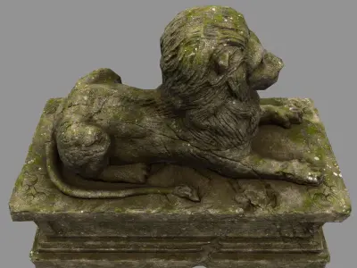 Lion Statue 28 Low-poly 3D model