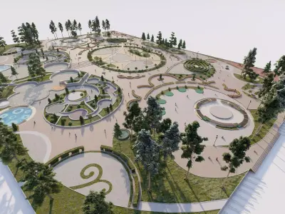 Master park-Regional park project-Private Park Landscape 3D model