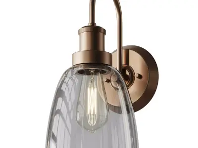 Glass and Leather And Versatile Bath Sconce 3D model