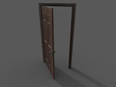 Low Poly Door wooden Low-poly 3D model order