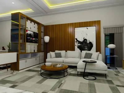 3D sketch up House Exterior and Interior  kitchen  living bath 3D model