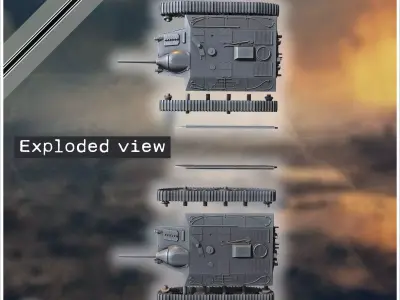 E-10 Hetzer 2 II Entwicklung light tank destroyer - Germany East 3D print model