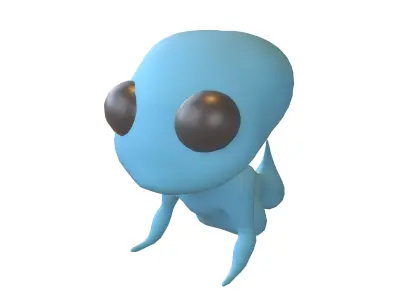 Alien Baby v1 003 Low-poly 3D model