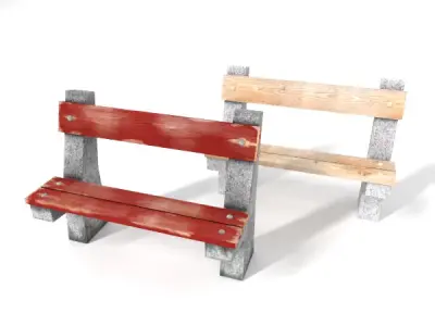 Concrete bench 3D model