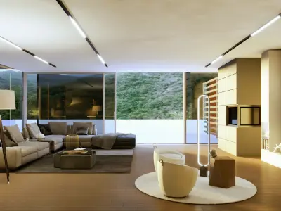 Appartment with spiral stair 3D model