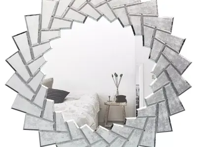 Leonce Glam Sunburst Accent Mirror FOME6528 3D model