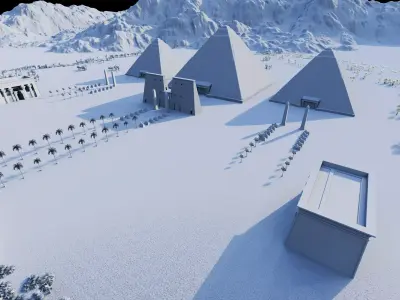 ancient egyptian pharaohs buildings-Ancient Egyptian Temple 3D model