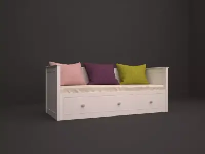bench daybed with drawers 3D model