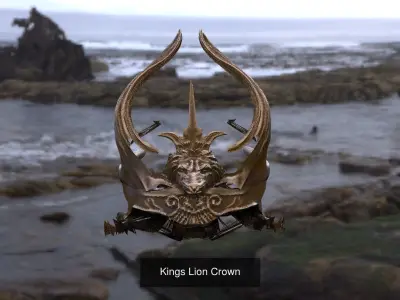 Crown Fantasy Angel statues 3D Model Pack