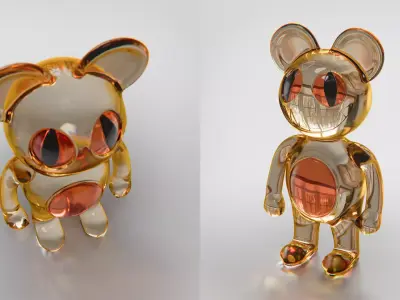 Glass with dispersion effects and caustics 3D model