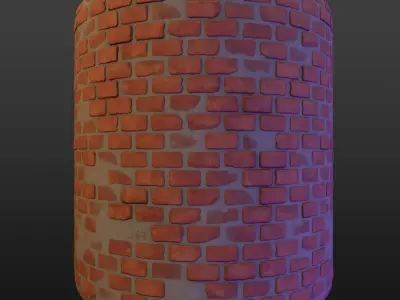 Procedural Stylized Brick Material Texture