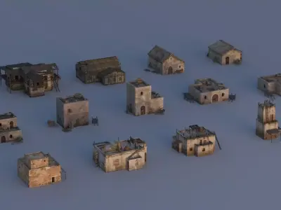 Medieval houses 3D model