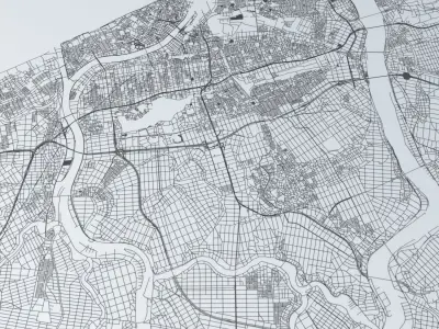 Niigata Road Network and Streets 3D model