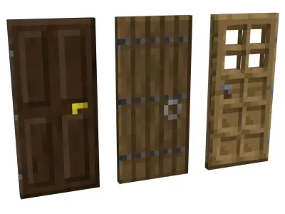 Minecraft Doors Set 3D model