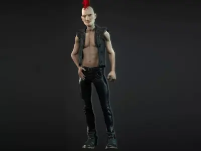 Cyberpunk Style Character Low-poly 3D model