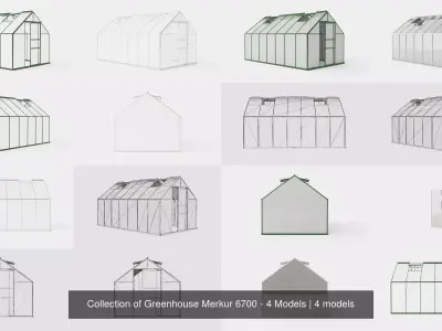 Collection of Greenhouse Merkur 6700 - 4 Models 3D Model Pack