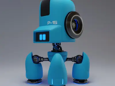 Cute Spider Robot Blue 3D model