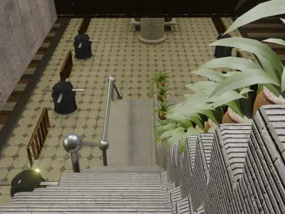 Underground Subway Station Low-poly 3D model