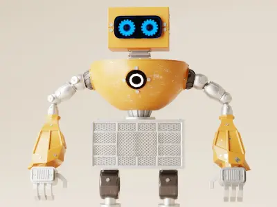 Robot V13 Low-poly 3D model