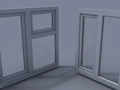  two windows Free low-poly 3D model
