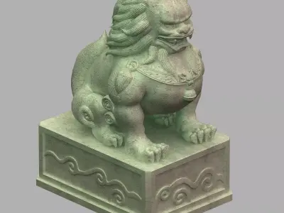 Han Dynasty - Dato Stone Lion 3D model