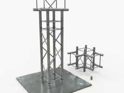 Truss tower - tower - tower Low-poly 3D model