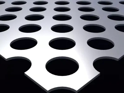 Perforated panel with 39 percent opening 25O84 3D model
