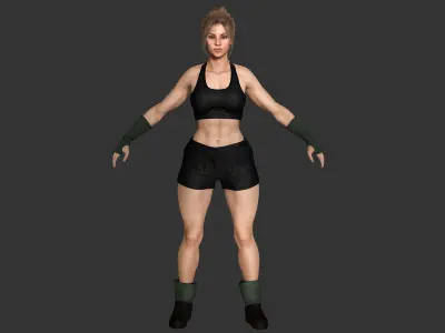 AAA 3D REALISTIC FEMALE CHARACTER - MUSCULAR BLONDE WOMAN Low-poly 3D model