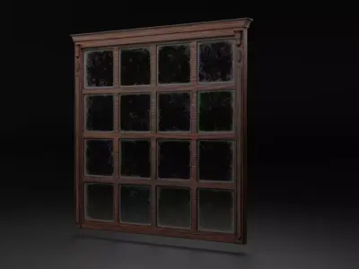 Old dusty Window VR  AR  low-poly 3d model Free low-poly 3D model